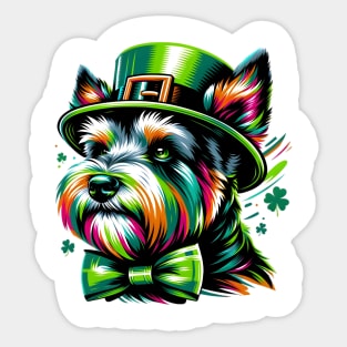 Australian Terrier Dons Spirit of Saint Patrick's Day Sticker